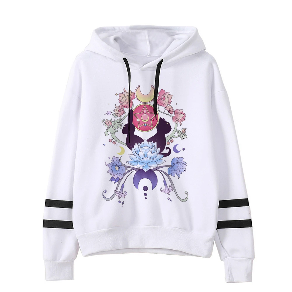 Сейлор свитшот с Луной кошкой Харадзюку корейский стиль ulzzang kawaii 90s мультфильм одежда пуловеры негабаритных с капюшоном уличная - Цвет: 3068