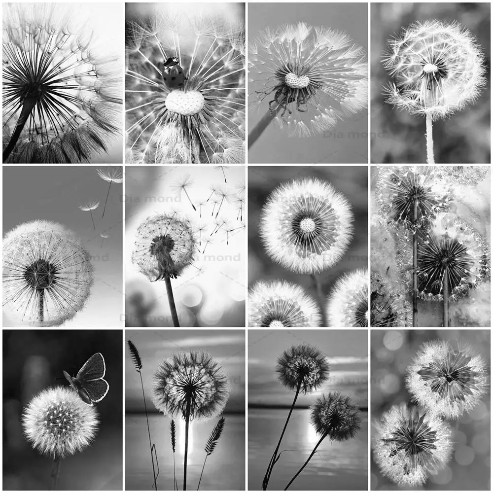 

Diamond Embroidery Dandelion Mosaic Full Drill Needlework Rhinestones Diamond Painting Dandelion Cross Stitch Kits Home Decor