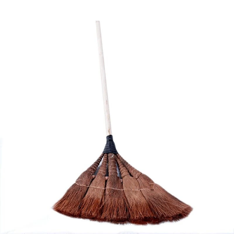 

Factory Direct Pure Brown Handmade High Quality Brown Hair Broom Broom Sweeping Floor Broom Thick Brown Sweep