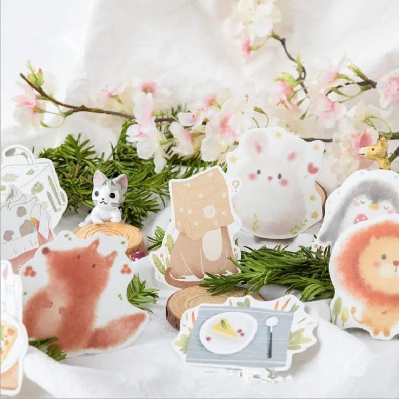 

20packs Cute animal Series Sticky Note Student Message Sticker N Times Memo Pad Scrapbooking School Label Stationery