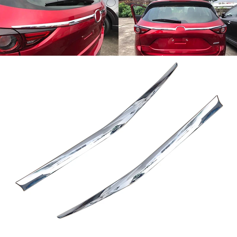 

2pcs/set Chrome Car Rear Trunk Lid Tailgate Cover Trim For Mazda CX-5 2017