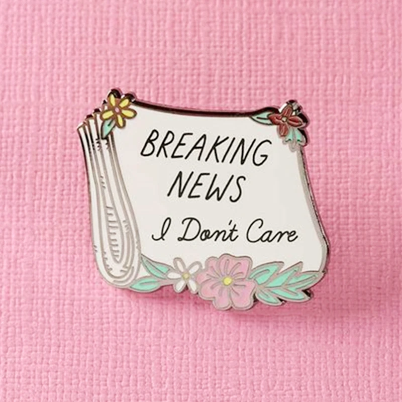 Новинка брошь в виде газеты I't Care эмалированные металлические значки булавка