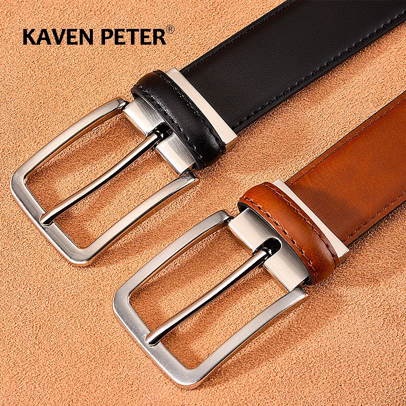 New Style Men Leather Belt Black Luxury Fashion Genuine Cow Leather Belts Brown Designer High Quality Pasek Drop Shipping