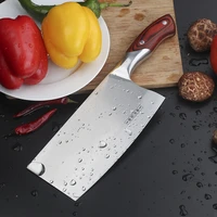 5cr15 high carbon chinese kitchen knife cleaver durable chef slicing chopping knife ultra sharp blade color wood handle knives