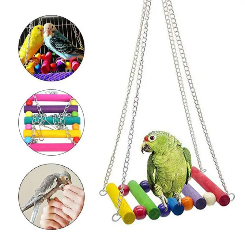 Подвесная игрушка гамак качели для попугаев лестница жевательные игрушки