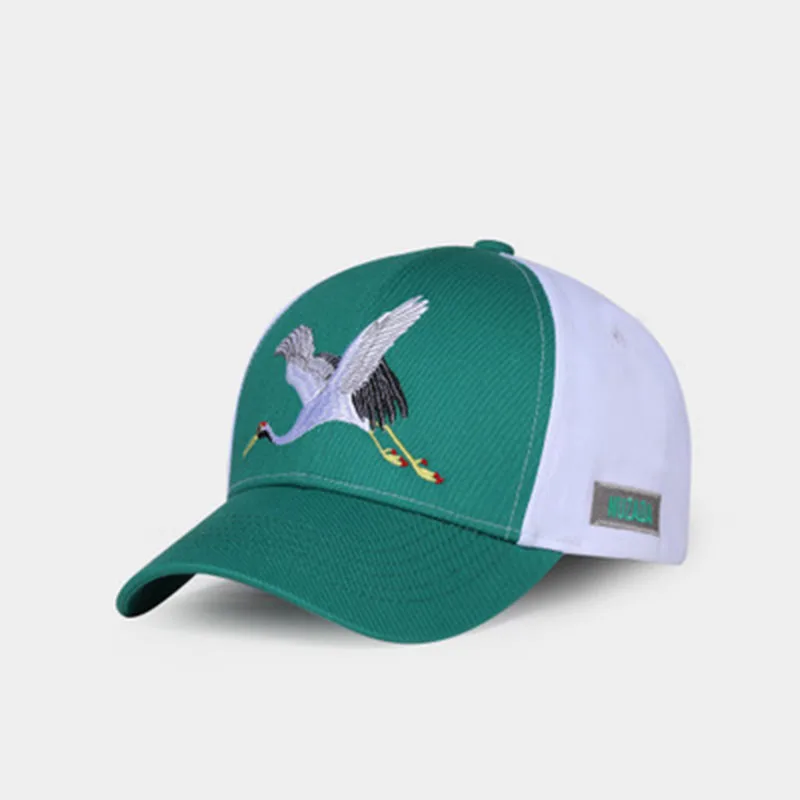 Chinese wind crane embroidery color stitching hip hop hat cap men and women general tide brand baseball cap sports cap F43