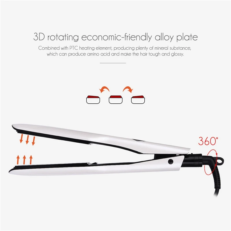

Hair Straightener Profession PTC Hair Styling Iron Fast Heating Ceramic Flat Iron Wide Heating Plate LCD Screen EU Plug