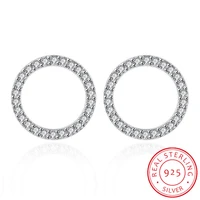 925 sterling silver geometric star heart square mosaic zirconia stud earrings for women silver 925 jewelry s e539