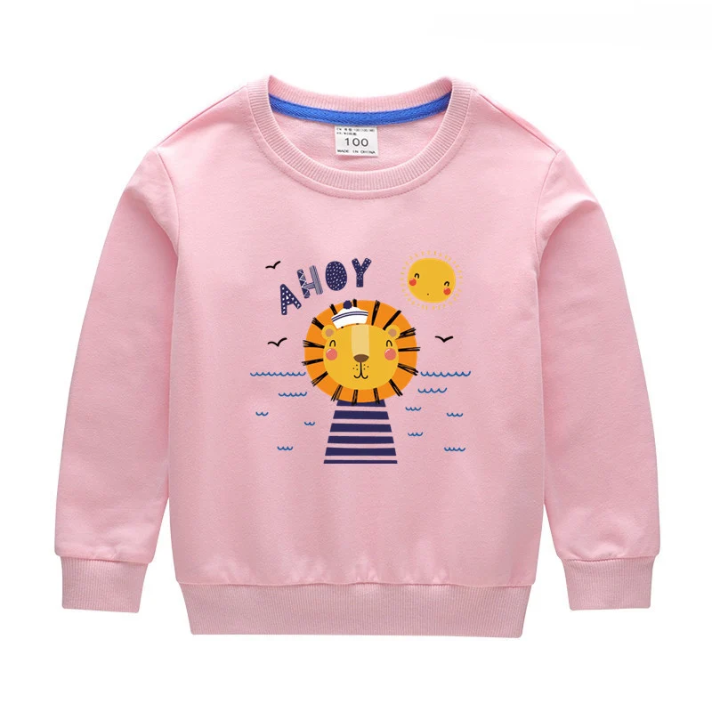 Pink Детский свитер; Осенняя спортивная детская одежда с героями мультфильмов; рубашки для мальчиков и девочек; детские толстовки с длинными рукавами - Цвет: Pink