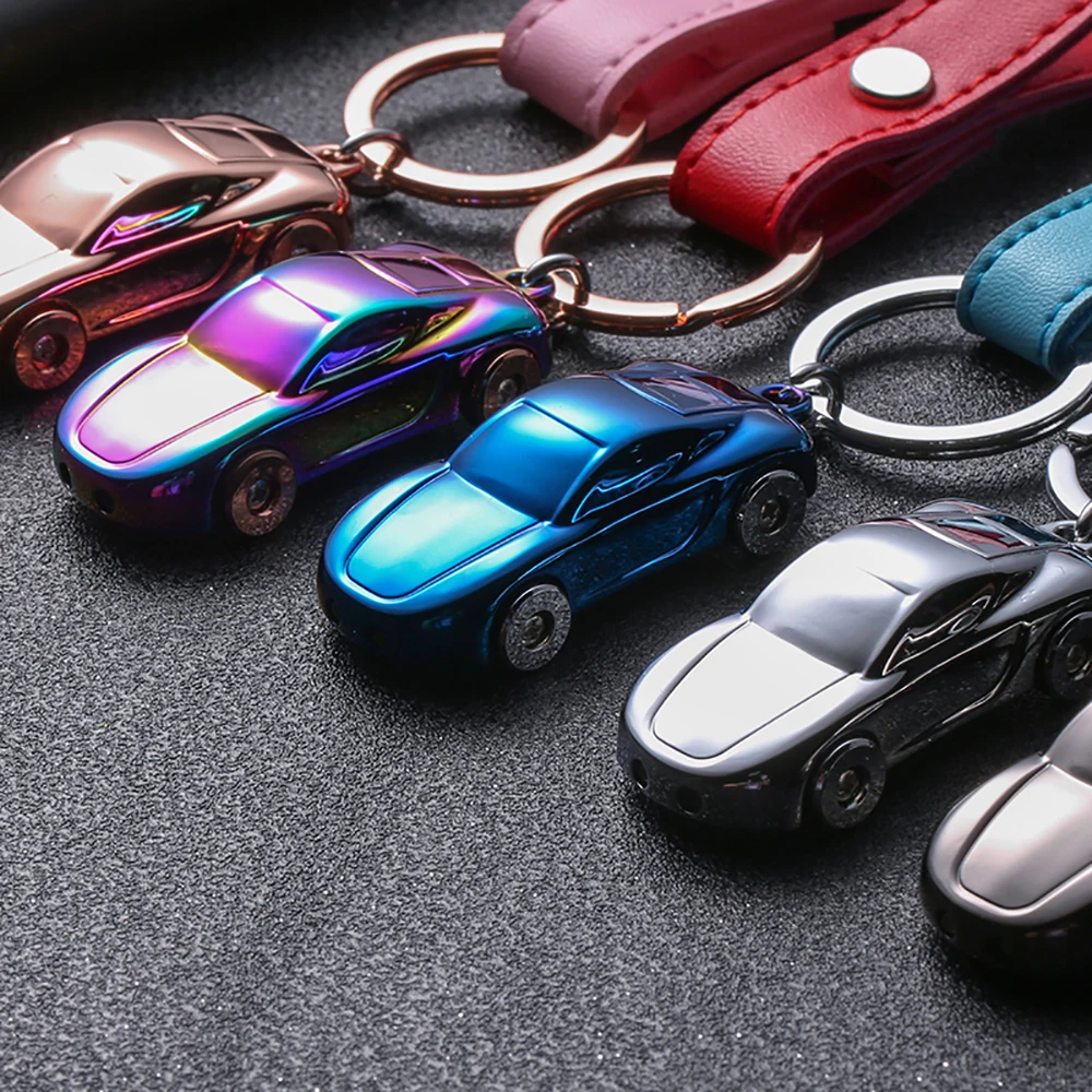 

Jobon Custom Lettering KeyChain LED Lights KeyChains Customize Gift For Car Key Chain Leather Rope Holder Zinc Alloy Pendant
