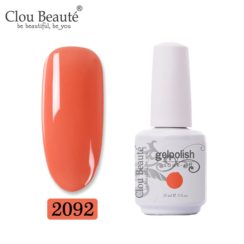 2092 Clou Beaute 15 мл цветной гель-краска УФ-гель для ногтей замачиваемый светодиодный лак для ногтей Гель-лак для ногтей Полупостоянный лак для ногтей - Цвет: 2092