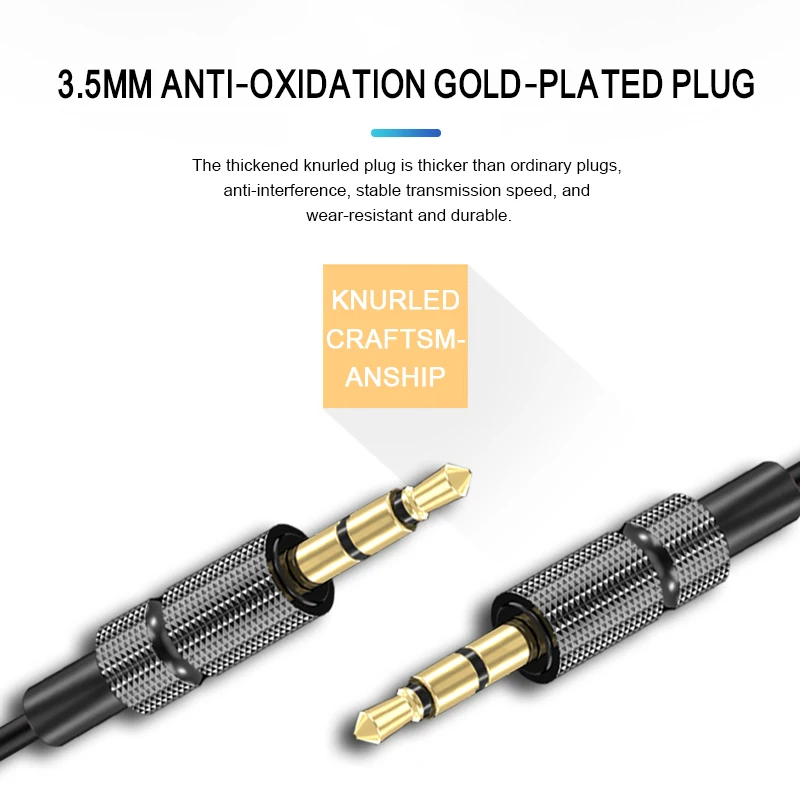 

3.5mm Adudio Cable Stereo Auxiliary AUX Cord Gold-Plated Male To Male Audio Line For Mobile Phone PC Car Home Stereo Headphones