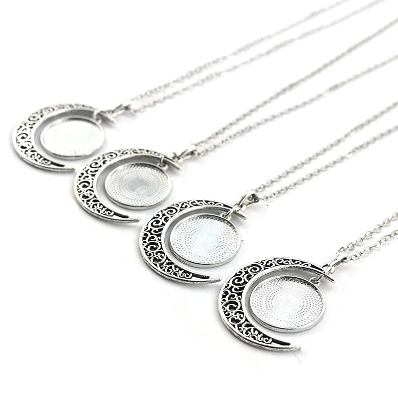 5 шт./лот DIY полумесяц Кулон ожерелье ручной работы подходит 20 мм стекло кабошон