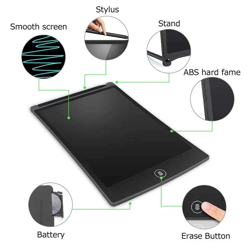 

LCD Writing Board 12 Inch Colorful Electronic Drawing Graphic Board Digital Tablet Handwriting Erasable Pad for Kids Gift