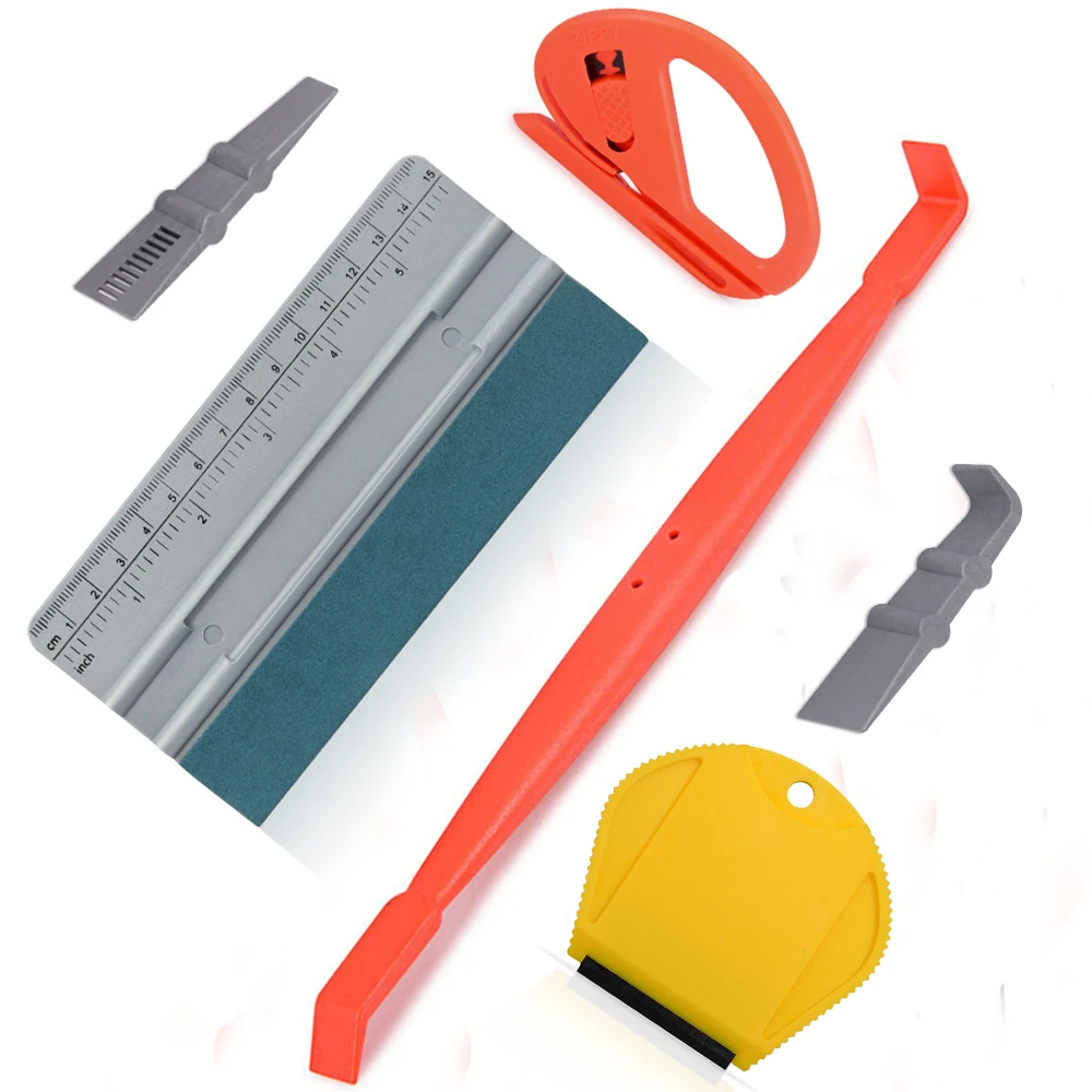 

FOSHIO виниловый инструмент для обертывания автомобиля Наклейка на окно автомобиля наклейки для стайлинга набор инструментов из углеродного ...