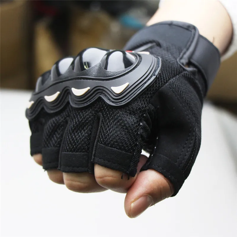 

Summer Motorcycle Gloves Microfiber Half Finger Breathable Sports Protective Hard Shell Protection Wear Resistant Cycling Gloves