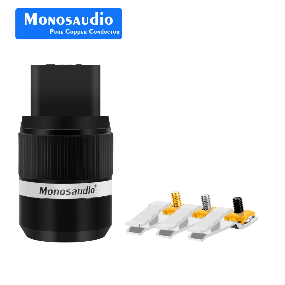 

Monosaudio F120R 99.998% Pure Copper Gold/Rhodium Plated 20A Power Plug C19 AC Power Plug Connector 20A/125V Audio Grade Plug