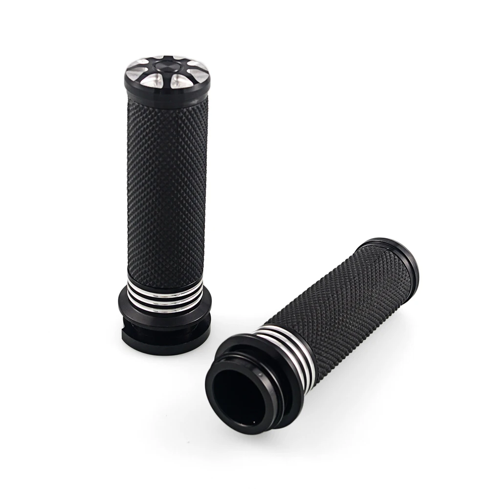 Motorcycle Black Electric 1&quot Burst Handle Grips For Harley Softail Slim Touring FLHX Sportster Dyna throttle | Автомобили и
