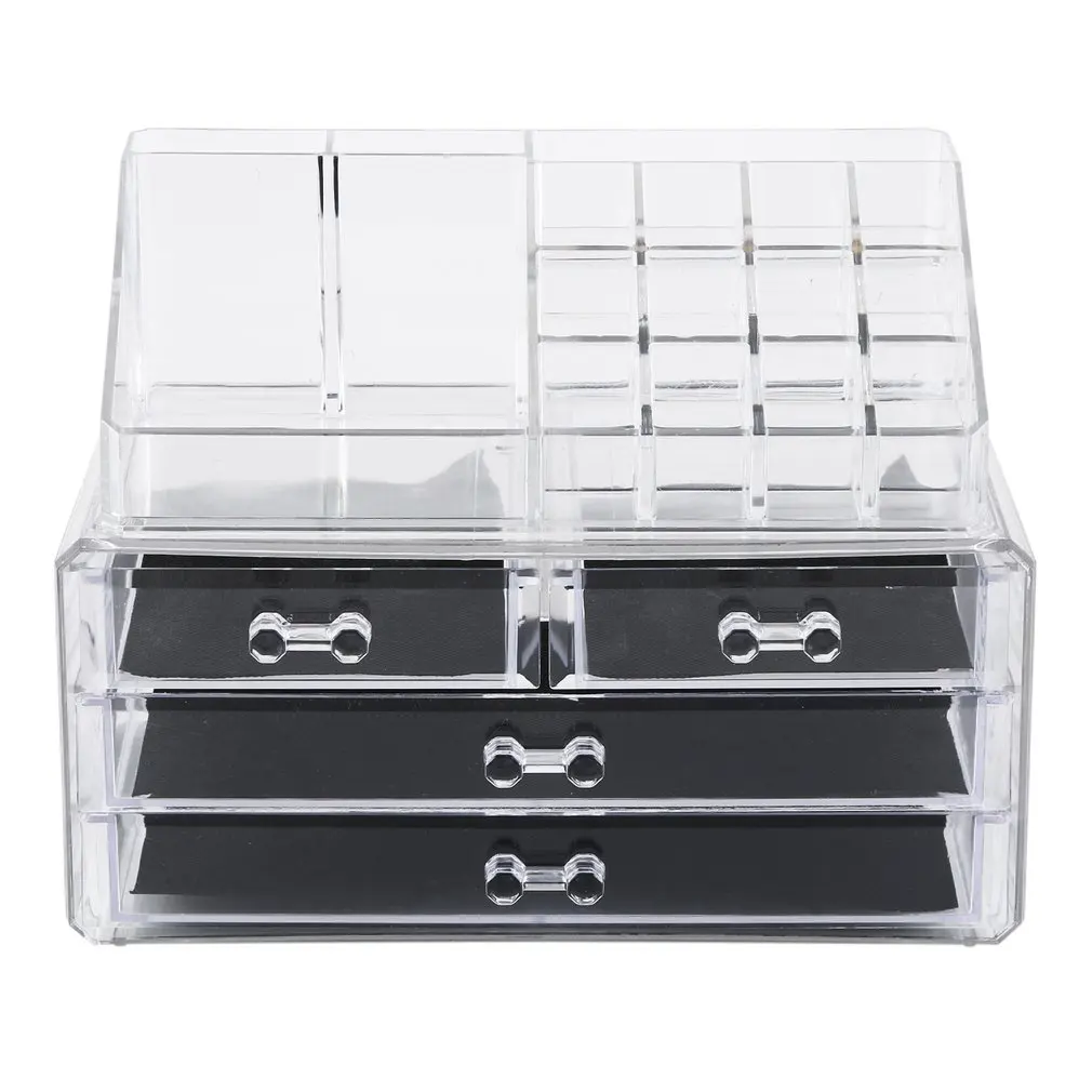 Large Capacity Makeup Box Transparent Acrylic Desktop Multi-drawer Cosmetic Storage Finishing Lipstick Stand | Красота и здоровье