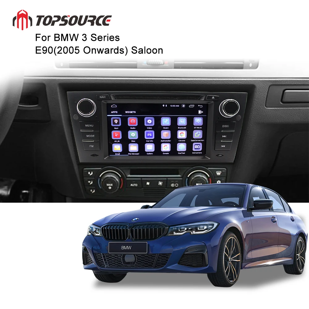 Автомобильный мультимедийный плеер TOPSOURCE Android 8 1 Din DVD GPS для BMW серии E90 / E91 E92/E93 FM