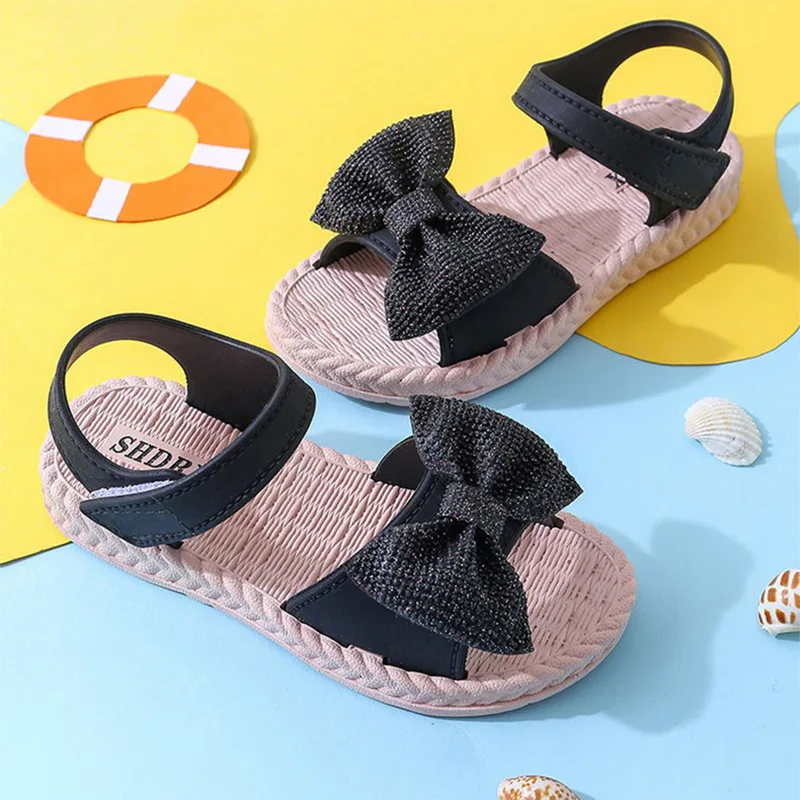 

Summer Kids Girls Shoes Fashion Sweet Princess Children Sandals for Girls Toddler Baby Soft Sweet Breathable Holow Out Bow Shoes