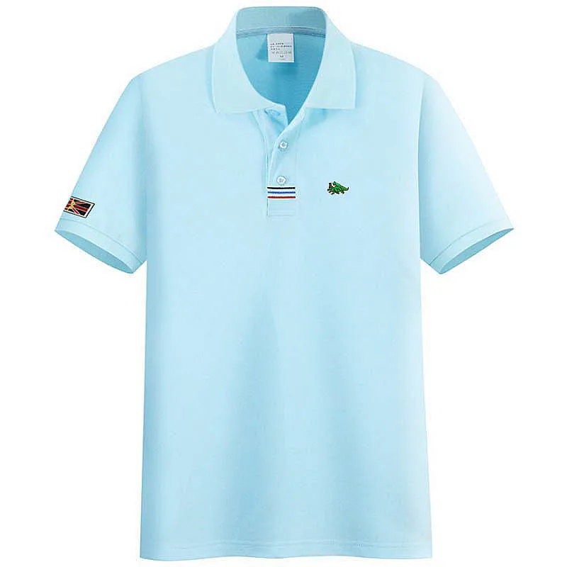 

100% Cotton High Quality Mens Polos Shirts Embroidery Logo Casual Sportswear Short Sleeve Lapel Polos Homme Summer Male Clothes