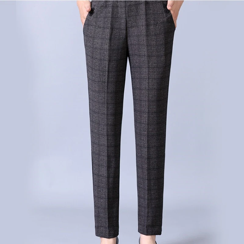 Брюки-шаровары женские осенне-зимние теплые свободные с эластичным поясом в