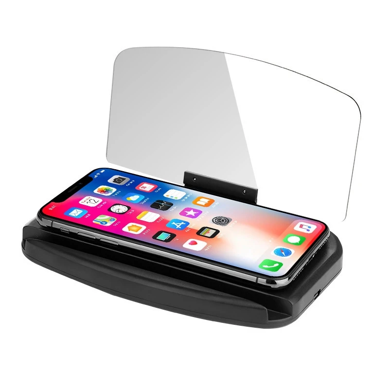 

HUD Car Wireless Charger Mount Head Up Display 10W Qi Charging Holder HD Reflector For Iphone 12 11 Pro Max Mini Smartphone GPS
