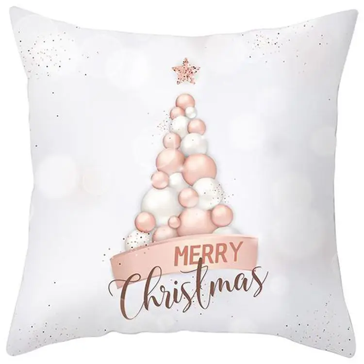 Новинка розовая Золотая Рождественская Подушка наволочка 45*45 см Золотой