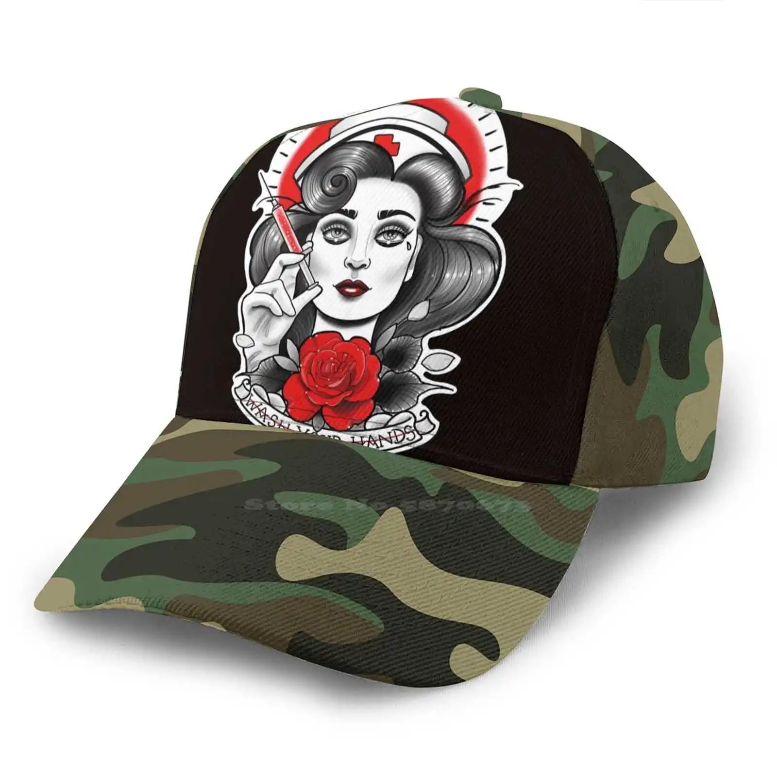 Бейсболка для мужчин и женщин стирать руки кепка с татуировкой медсестры