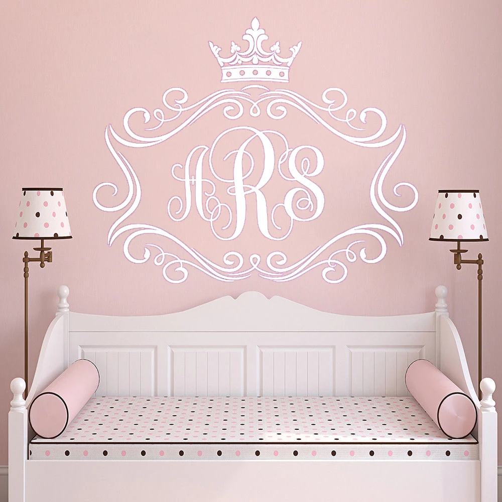 Настенная Наклейка с монограммой персонализированные наклейки инициалами для