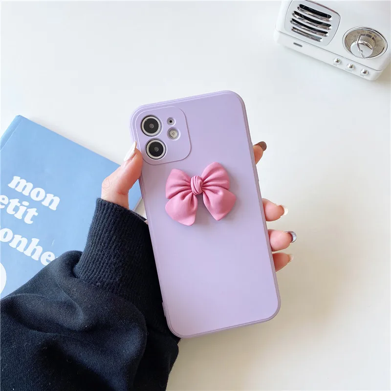 

Girl heart bow for iphone12/11 mobile phone case, Japanese and Korean fairy for iphonexsmax anti-drop mobile phone soft case