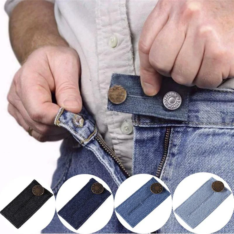 

4pcs Unisex Skirt Trousers Jeans Waist Expander Waistband Extender Button Pant Elastic Extender Button Belt Extension Buckle