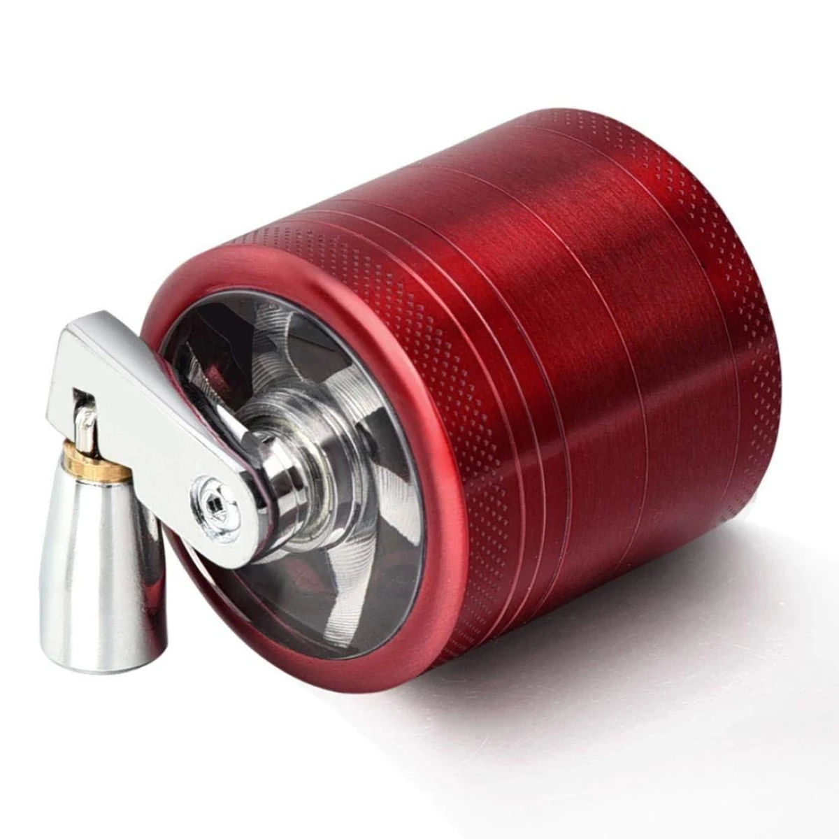 

4-layer Zinc Alloy Metal Herb Crusher Grinder with Mill Handle Spices Grinder Tobacco Leaf Crusher Smoke Muller 55mm