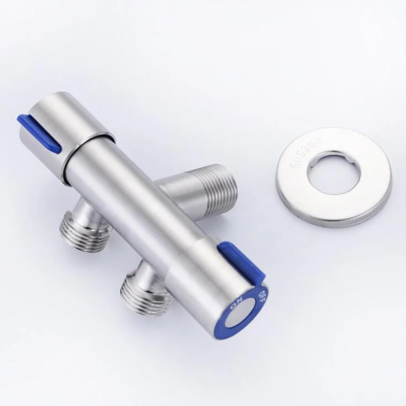 

High Quality Stainless Steel One Into Two Three-way Angle Valve Double Handle Double Control Single Cold Multi-function Faucets