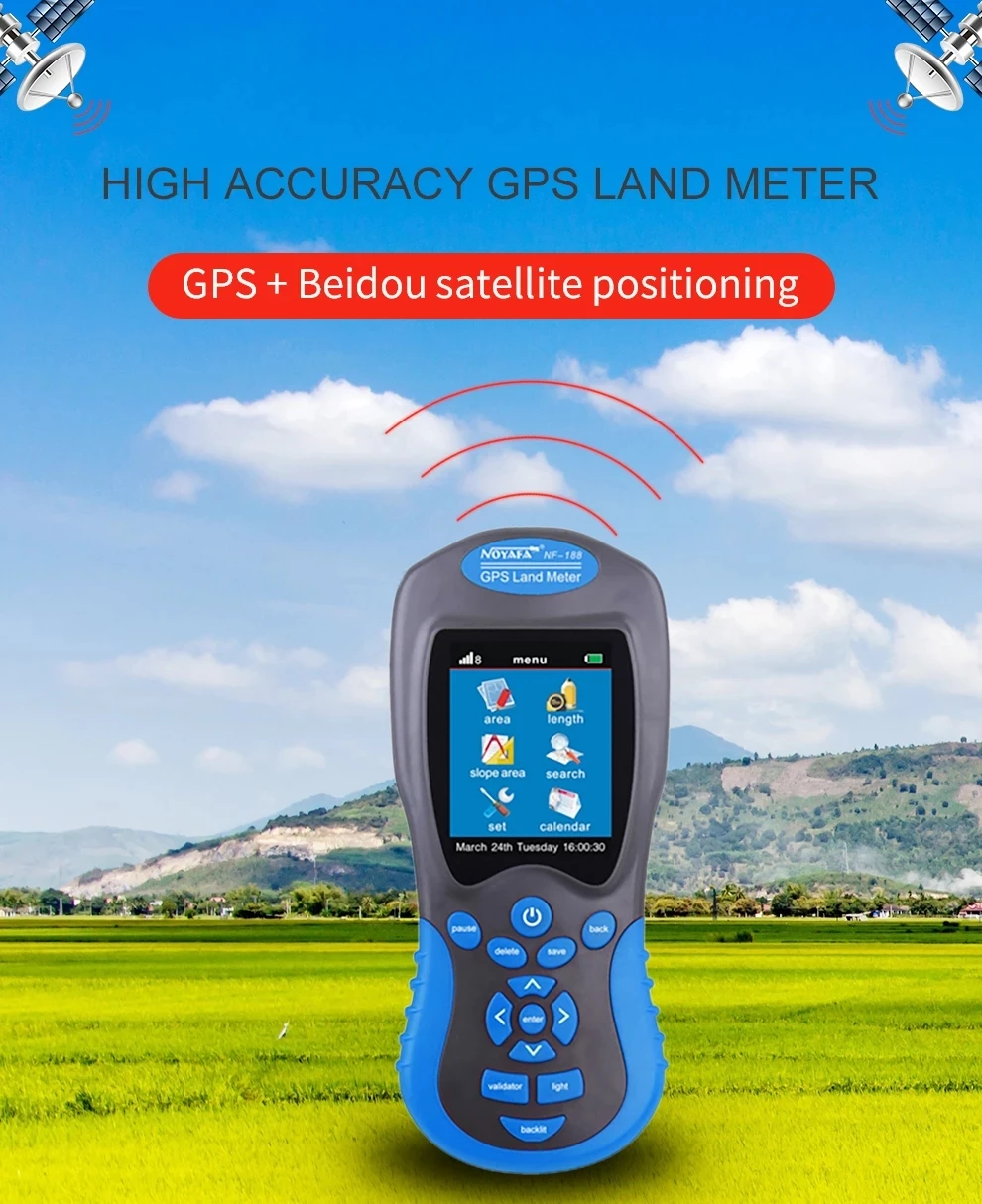 Noyafa GPS метр земли Тесты устройство NF 188 съемочного оборудования Применение фермы