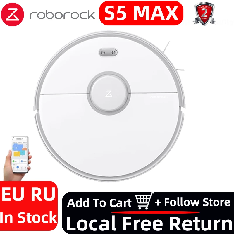 S5 Max Roborock Robotic Vacuum Cleaner For Home Wireless Sweeping Wet Dry Auto Mopping Hair Planned By APP | Бытовая техника