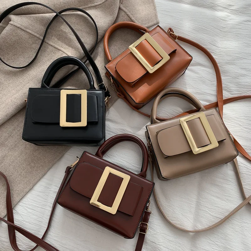 

Женская сумка 2022 новая ретро текстура маленькая квадратная сумка из искусственной кожи однотонная женская сумка модная сумка-мессенджер ч...