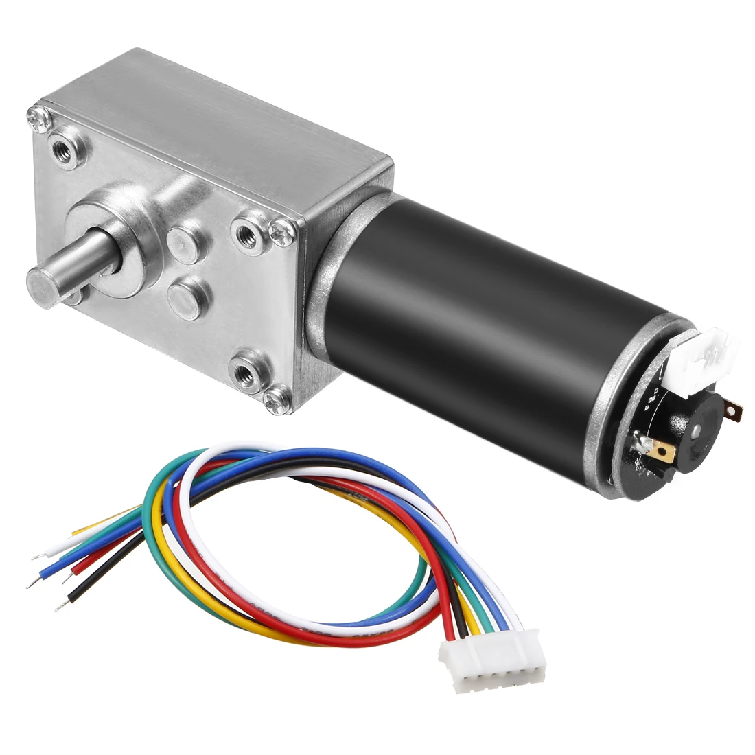 

uxcell DC12V 37RPM 230RPM DC24V 148RPM 470RPM Self-Locking Worm Gear Motor w Encoder And Cable High Torque Speed Reduction Motor