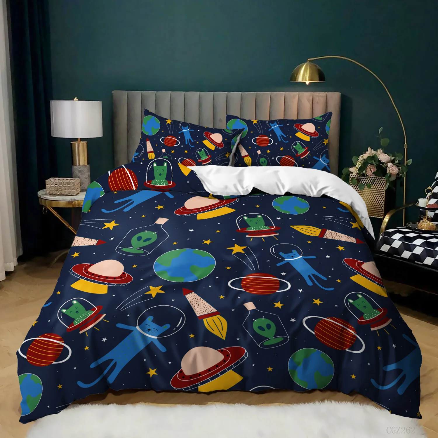 

Современный роскошный комплект постельного белья с 3D-принтом, пододеяльник с изображением космоса, звездного неба, наволочка, постельное белье с астронавтом, пододеяльник, домашний декор