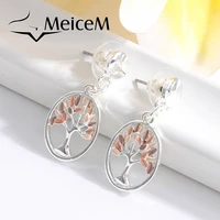meicem new trend vintage tree of life womens earring fashion alloy female hanging drop earrings christmas gift women jewelry