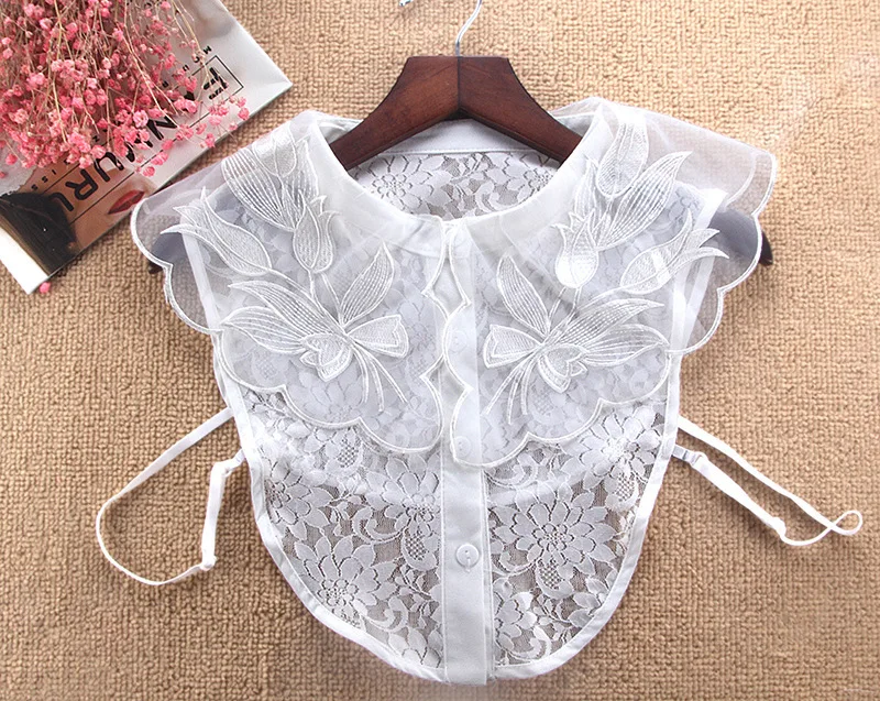 Linbaiway корейский женский ажурный цветочный кружевной воротник дамский съемный