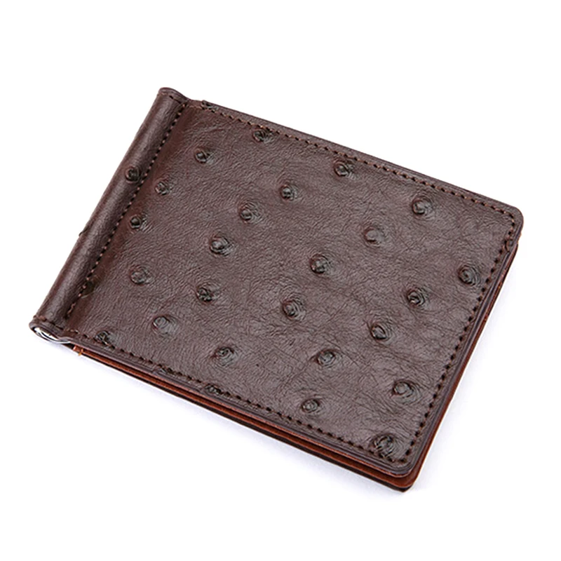 Страусиный узор для мужчин Тонкий чехол кредитных карт из искусственной кожи