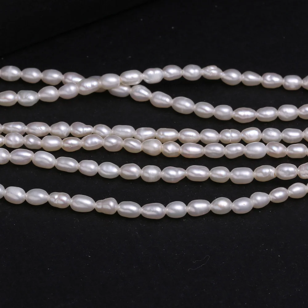 

Natural Freshwater Pearl Beads 2-6mm Small Rice Shape Pearl Bead for Jewelry Making Necklace Bracelet Accessories