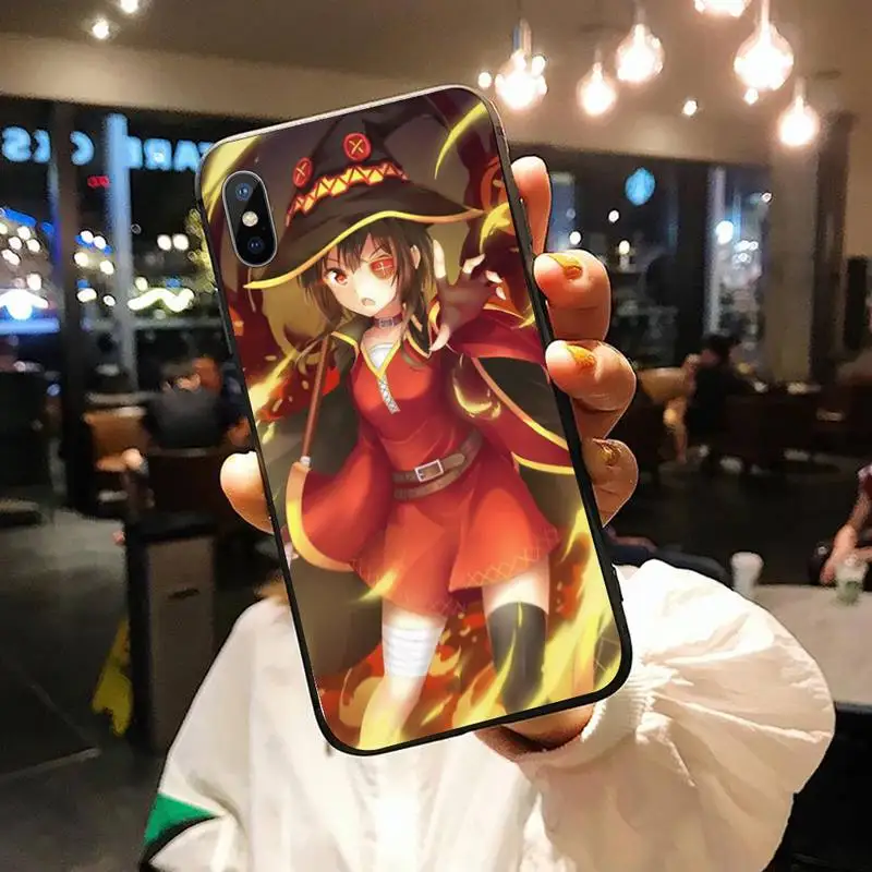 

Anime Konosuba Megumin Magician Phone Case for iPhone 11 12 pro XS MAX 8 7 6 6S Plus X 5S SE 2020 XR