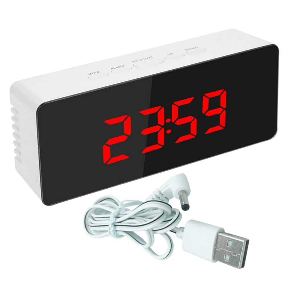 

Mirrored Surface Alarm Clock Led Display Desktop Clocks For Adults Bedroom