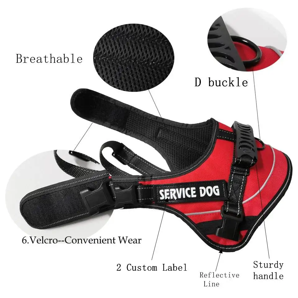 Reflective Dog Harness No Pull Breathable Adjustable Pet For Vest ID Custom Patch Outdoor Walking Accessories | Дом и сад