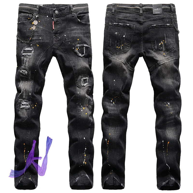 

Dsquared2 Jeans High Quality Washed Damage Hole Trousers Hip Hop Streetwear DSQ2 Denim Pants