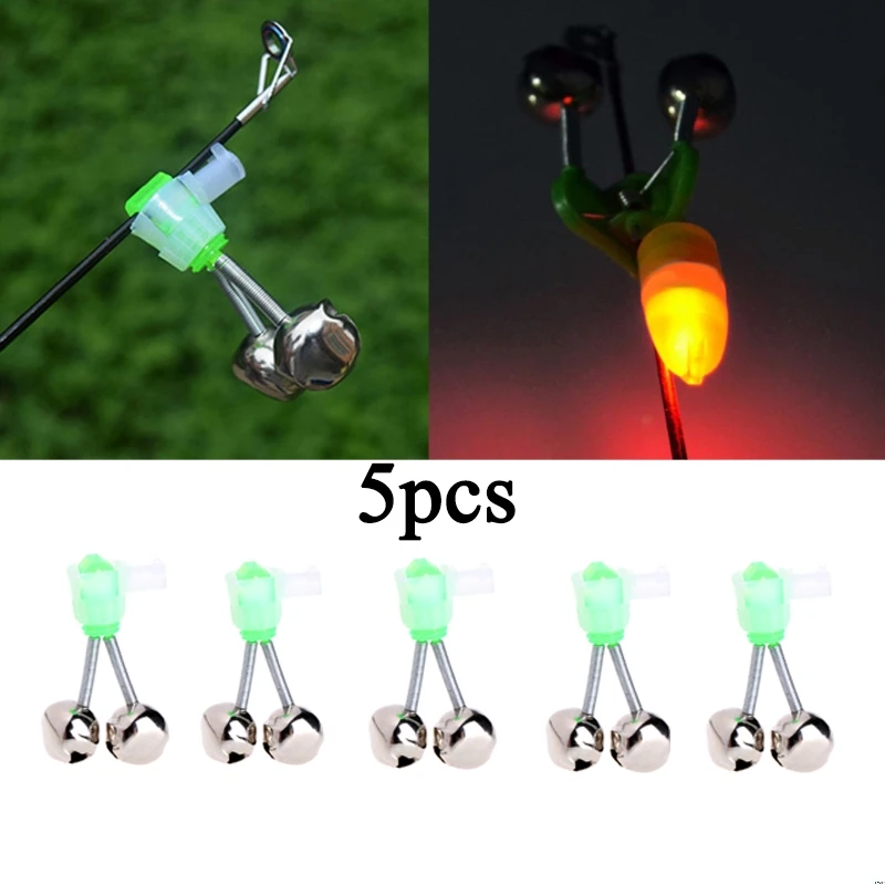 5 шт. Удочка шест с сигнальный звонок Twin кольцо Укус Приманка советы наружных