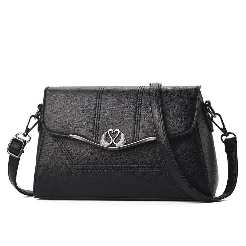 Роскошная кожаная женская сумка через плечо среднего возраста модная маленькая